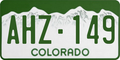 CO license plate AHZ149