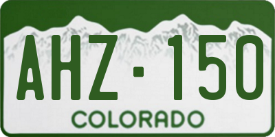 CO license plate AHZ150