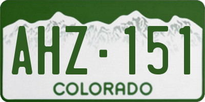 CO license plate AHZ151