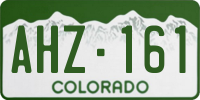 CO license plate AHZ161