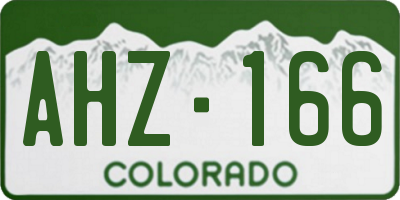 CO license plate AHZ166