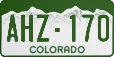 CO license plate AHZ170