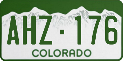 CO license plate AHZ176