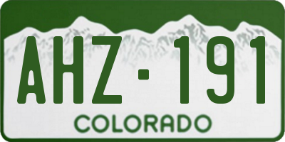 CO license plate AHZ191