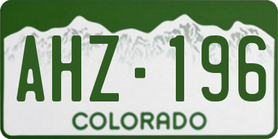 CO license plate AHZ196