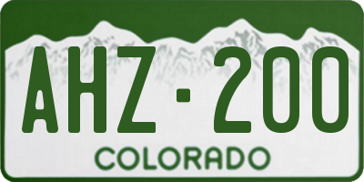 CO license plate AHZ200