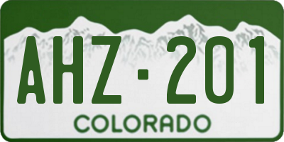 CO license plate AHZ201