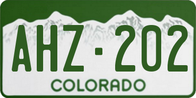 CO license plate AHZ202