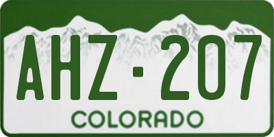 CO license plate AHZ207