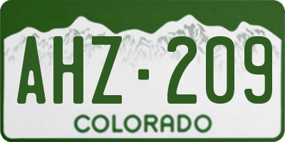 CO license plate AHZ209