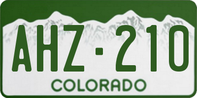 CO license plate AHZ210
