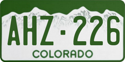 CO license plate AHZ226