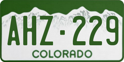 CO license plate AHZ229