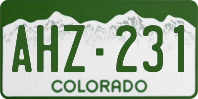 CO license plate AHZ231