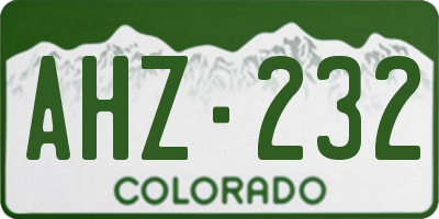 CO license plate AHZ232