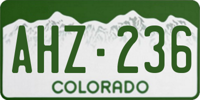 CO license plate AHZ236