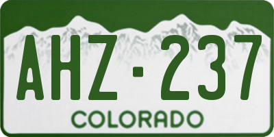 CO license plate AHZ237