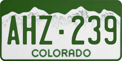 CO license plate AHZ239