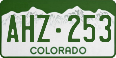 CO license plate AHZ253