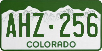CO license plate AHZ256