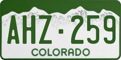 CO license plate AHZ259