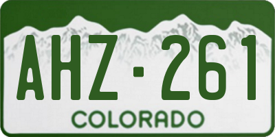 CO license plate AHZ261