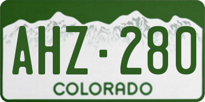 CO license plate AHZ280