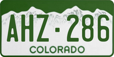 CO license plate AHZ286