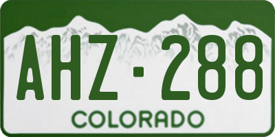 CO license plate AHZ288