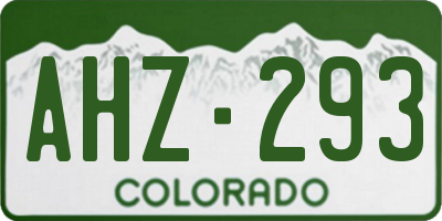 CO license plate AHZ293