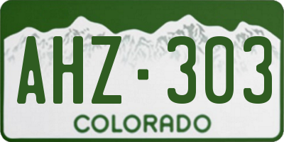 CO license plate AHZ303