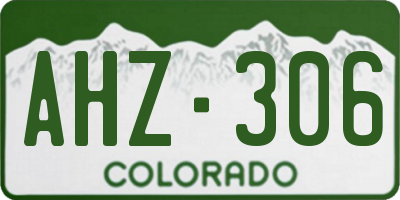 CO license plate AHZ306