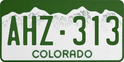 CO license plate AHZ313