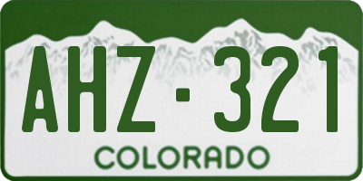 CO license plate AHZ321