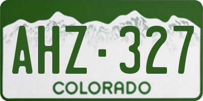 CO license plate AHZ327