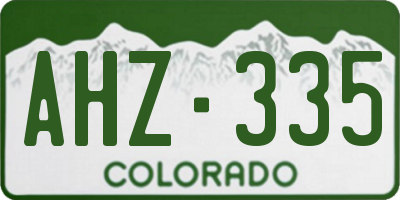 CO license plate AHZ335