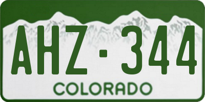 CO license plate AHZ344
