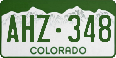 CO license plate AHZ348