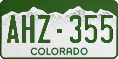 CO license plate AHZ355
