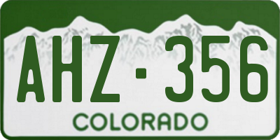 CO license plate AHZ356