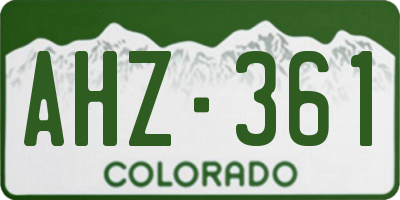 CO license plate AHZ361