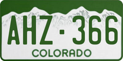 CO license plate AHZ366