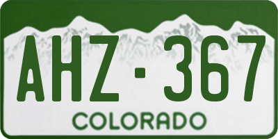 CO license plate AHZ367