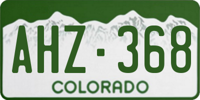 CO license plate AHZ368