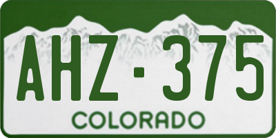 CO license plate AHZ375