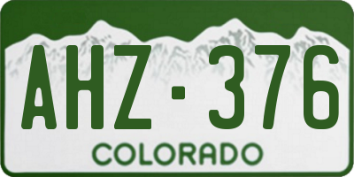 CO license plate AHZ376