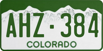 CO license plate AHZ384