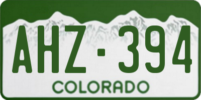 CO license plate AHZ394