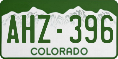 CO license plate AHZ396