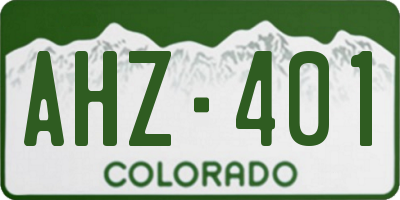 CO license plate AHZ401